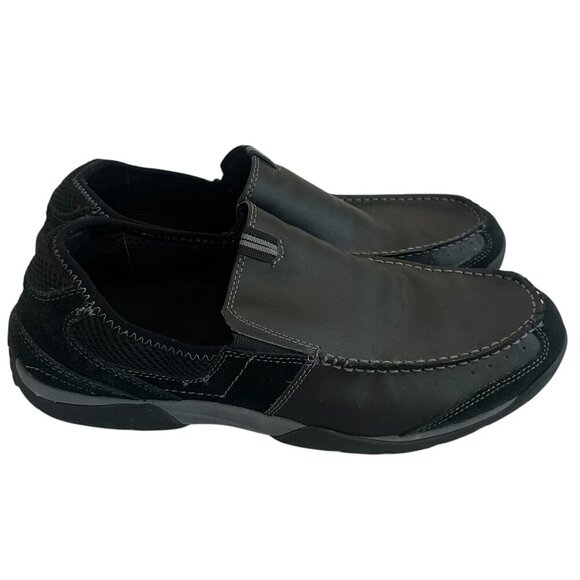 Vionic Eli Slip-On Loafers Black Leather Suede Comfort Orthaheel Size 10 Men's - Picture 1 of 9